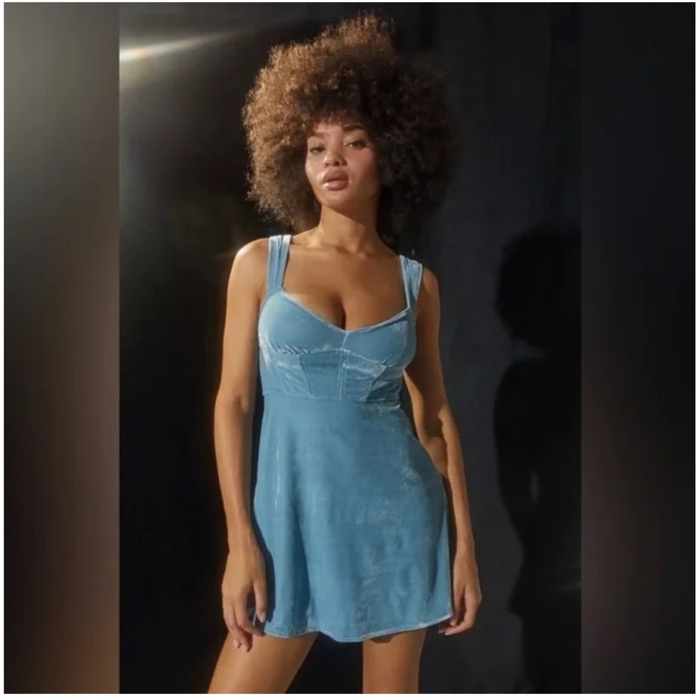 Urban Outfitters Blue Velvet Dress